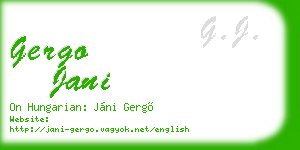 gergo jani business card