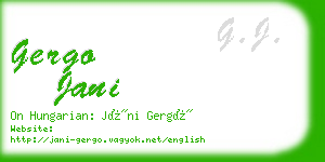 gergo jani business card